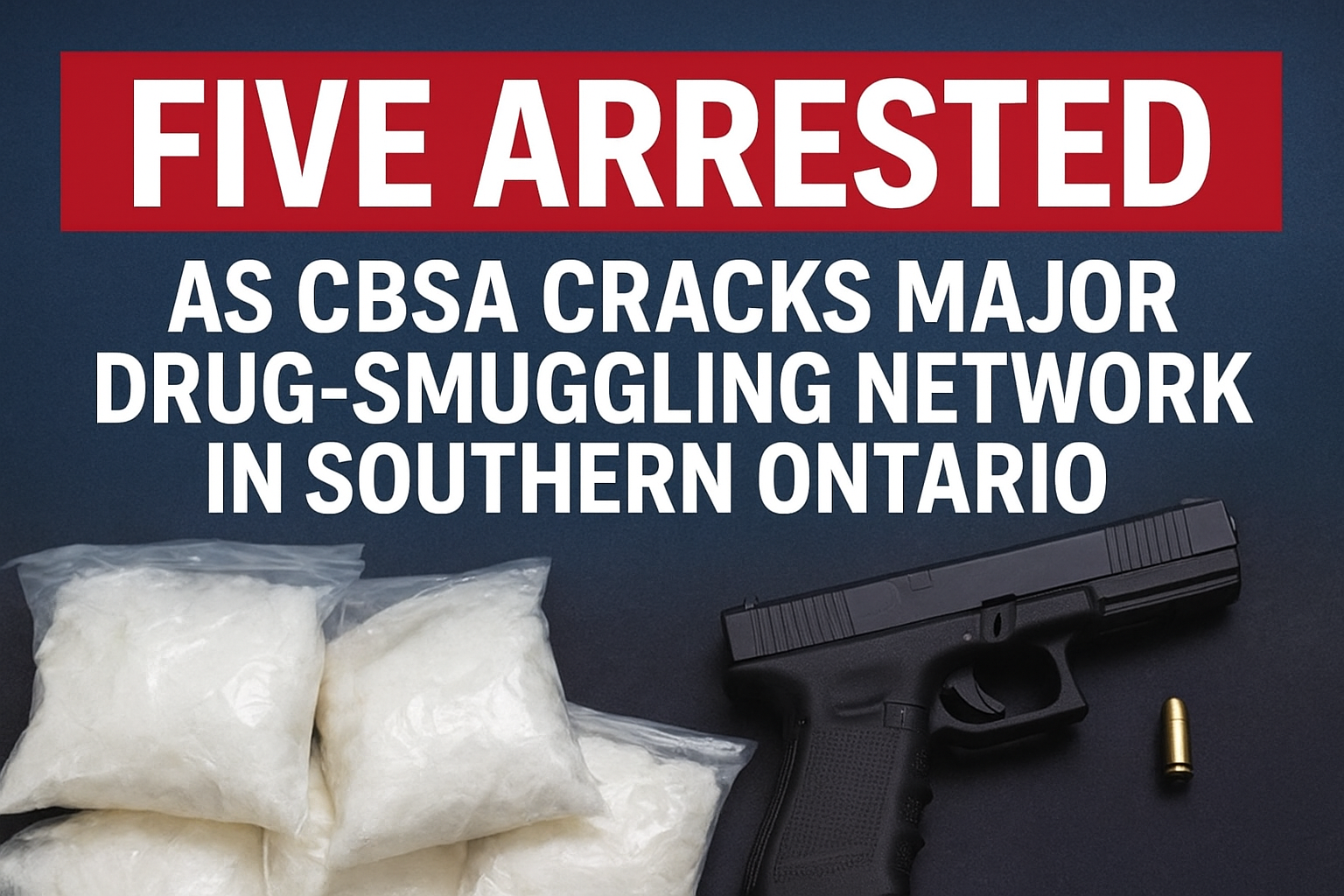 Five Arrested as CBSA Cracks Major Drug-Smuggling Network in Southern Ontario