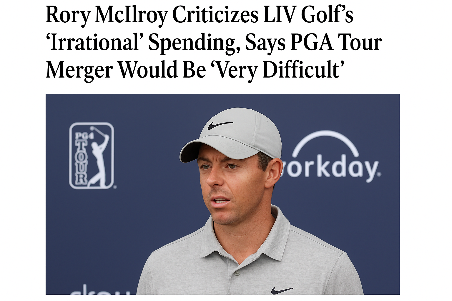 Rory McIlroy Criticizes LIV Golf’s “Irrational” Spending, Says PGA Tour Merger Would Be “Very Difficult”