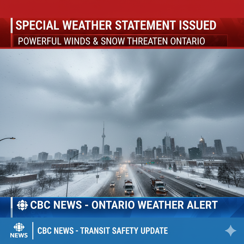 Special Weather Statement Issued as Powerful Winds and Snow Threaten Toronto and Southern Ontario