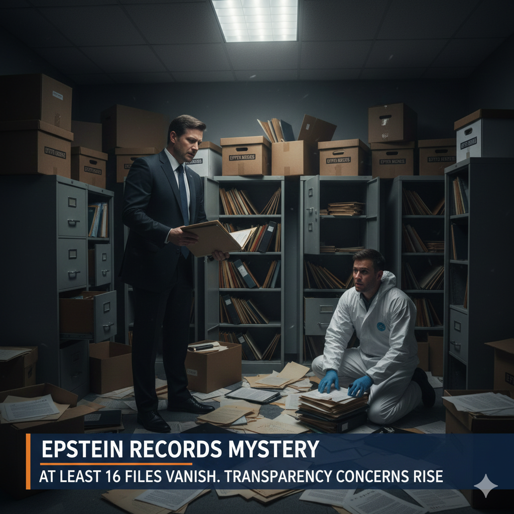 At Least 16 Files Vanish From Justice Department’s Epstein Records, Raising Transparency Concerns