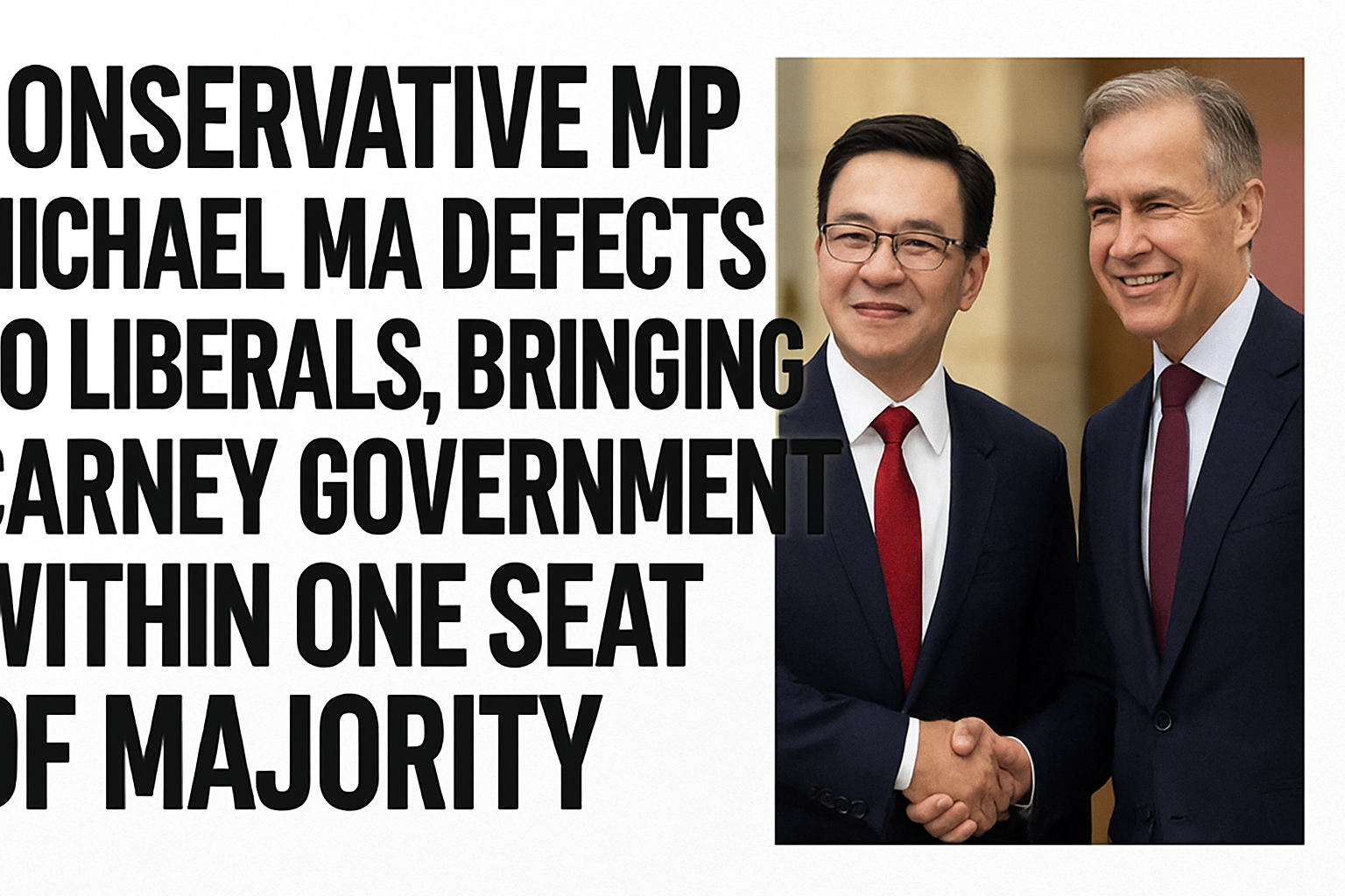 Conservative MP Michael Ma Defects to Liberals, Bringing Carney Government Within One Seat of Majority