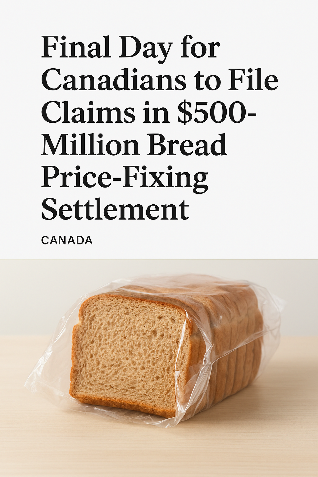 Final Day for Canadians to File Claims in $500-Million Bread Price-Fixing Settlement