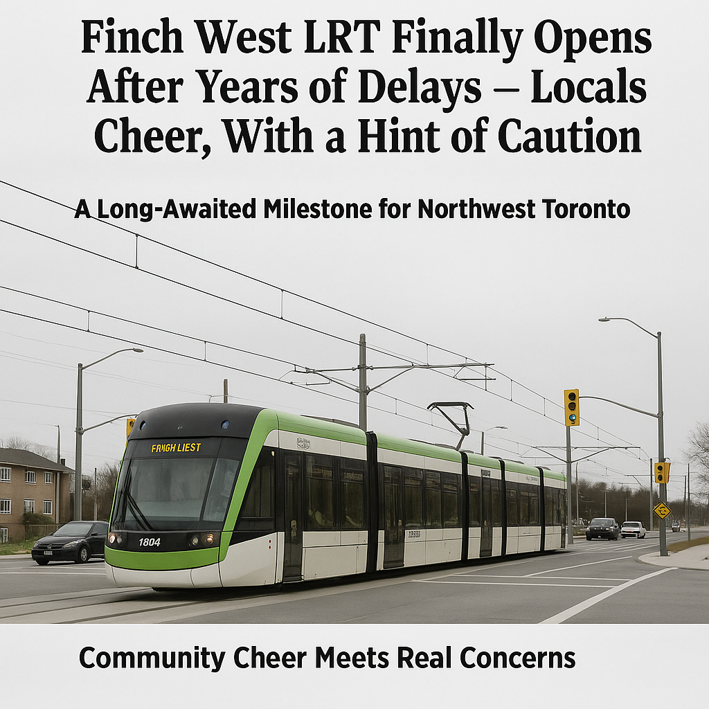 Finch West LRT Finally Opens After Years of Delays — Locals Cheer, With a Hint of Caution