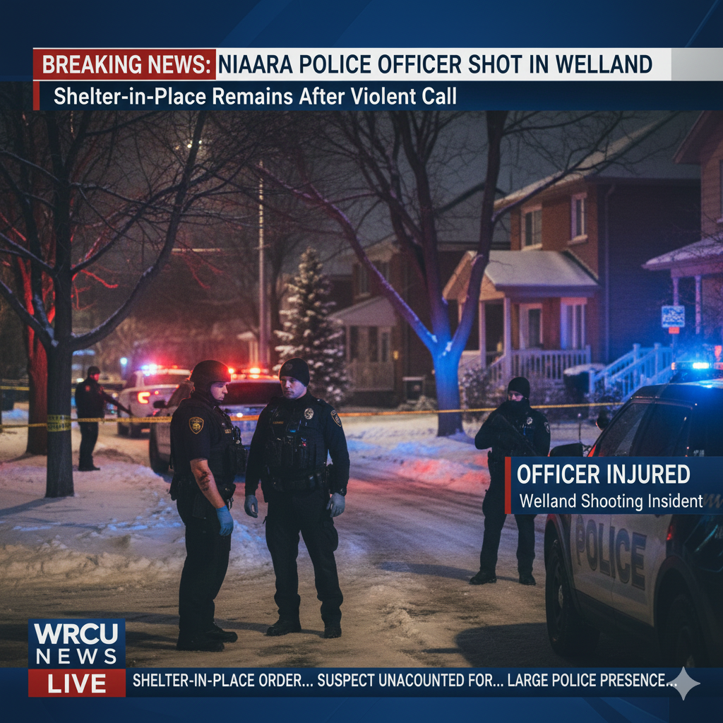 Niagara Police Officer Suffers Minor Injuries After Being Shot During Welland Call, Shelter-in-Place Order Remains