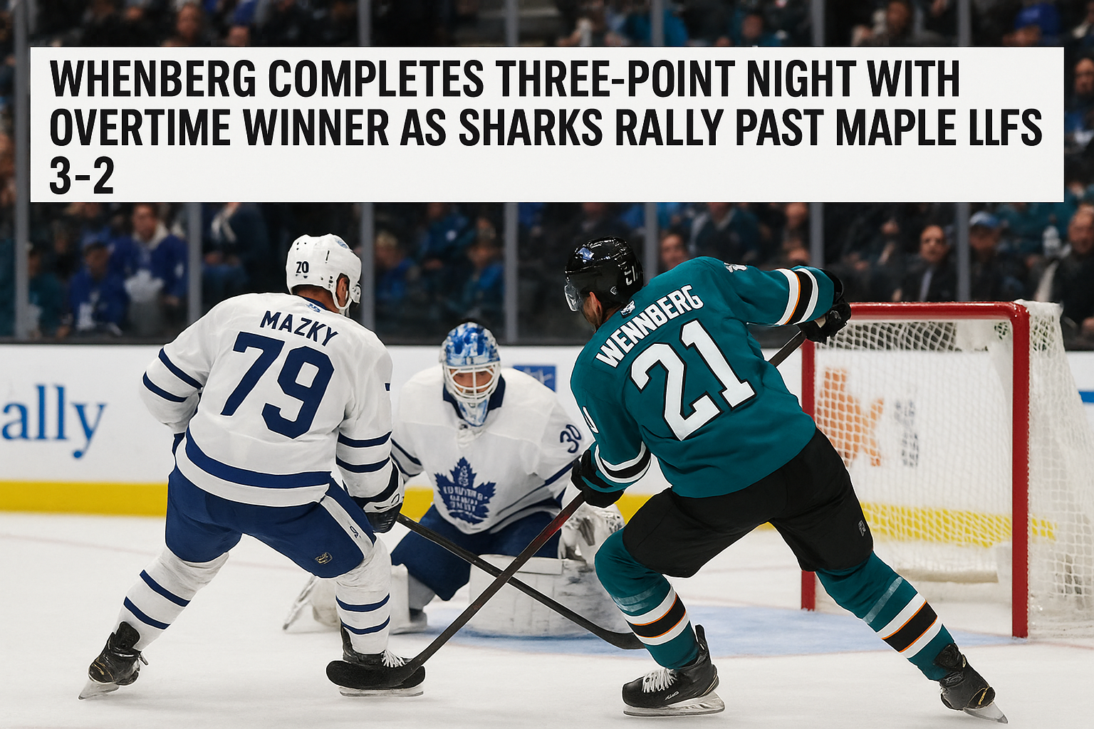Wennberg Completes Three-Point Night With Overtime Winner as Sharks Rally Past Maple Leafs 3–2